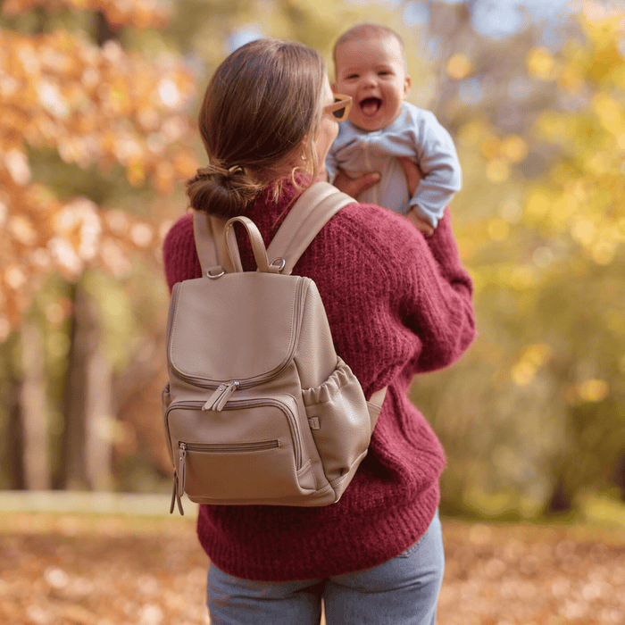 OiOi Baby Care Mini Signature Backpack - Oat Vegan Leather