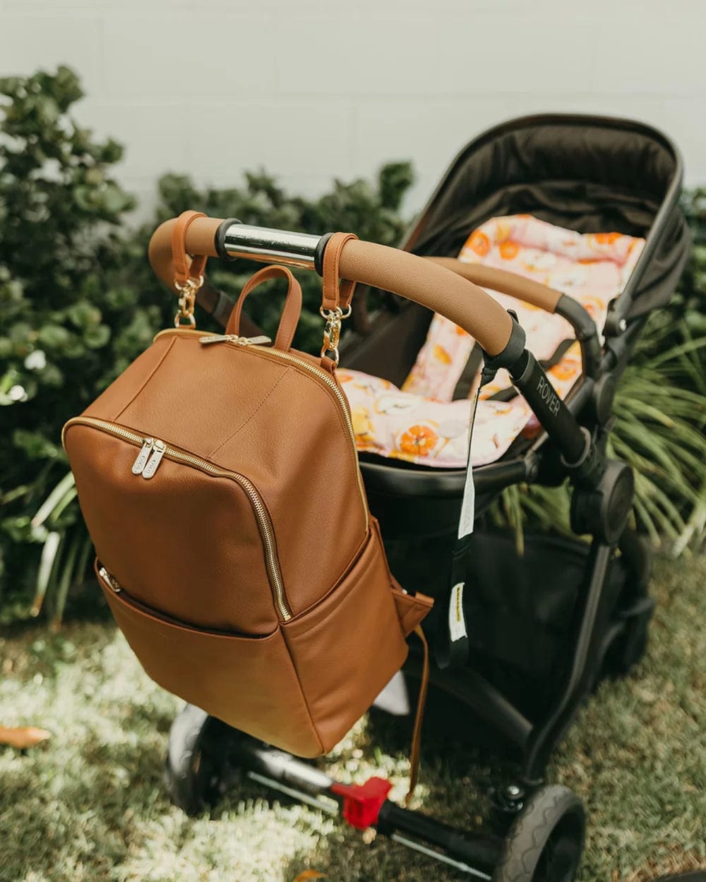 OiOi Baby Care Multitasker Nappy Backpack - Chestnut Brown Vegan Leather