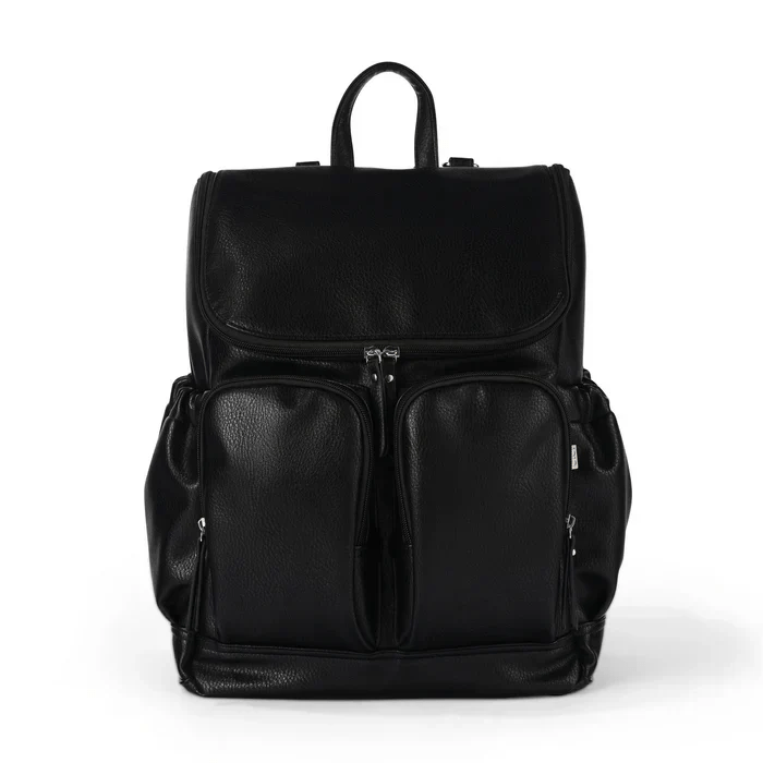 OiOi Baby Care OiOi Vegan Leather Nappy Backpack - Black Dimple