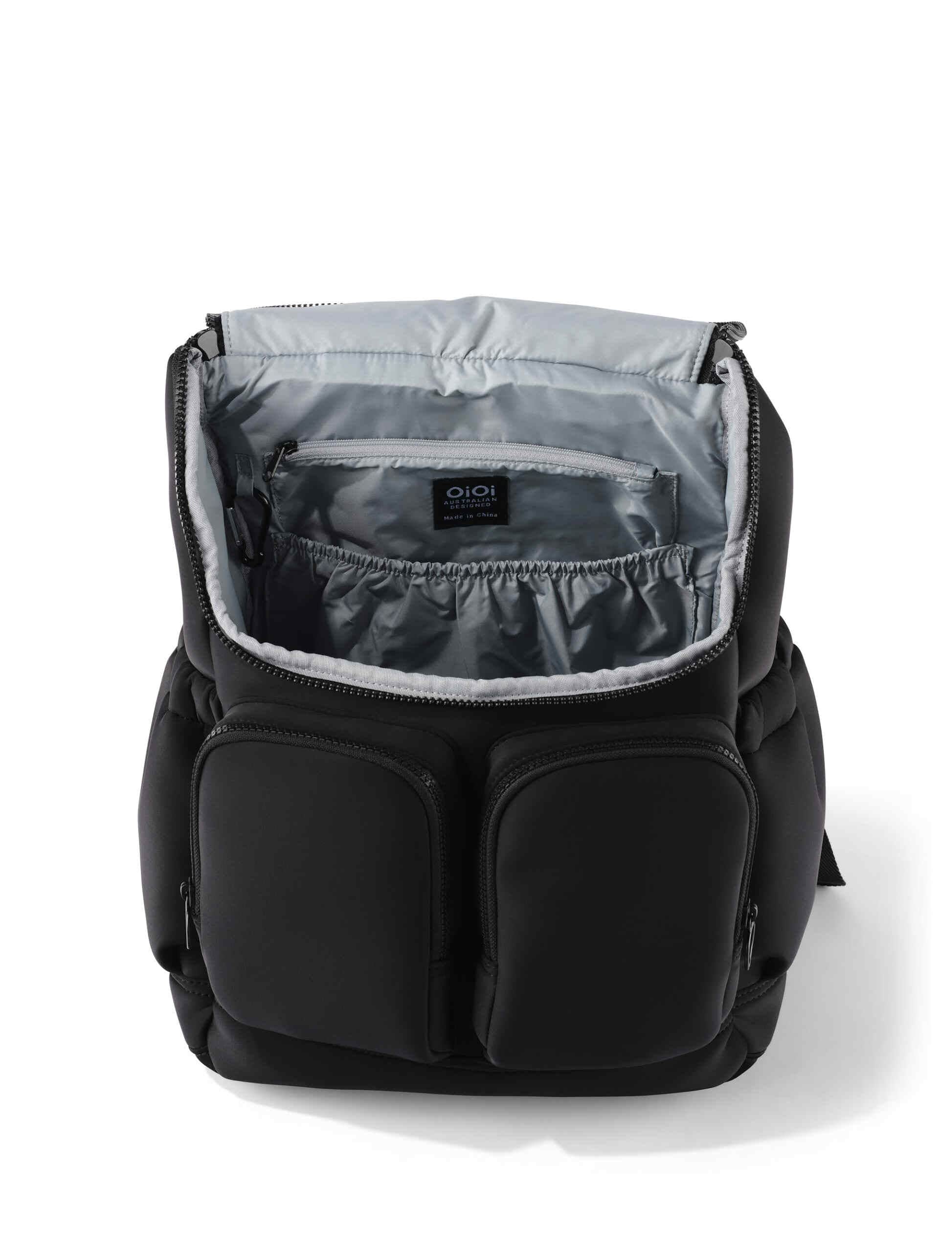 OiOi Baby Care Signature Nappy Backpack - Black Neoprene