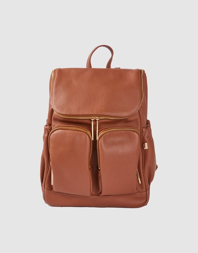 OiOi Baby Care Signature Nappy Backpack - Terracotta Genuine Leather