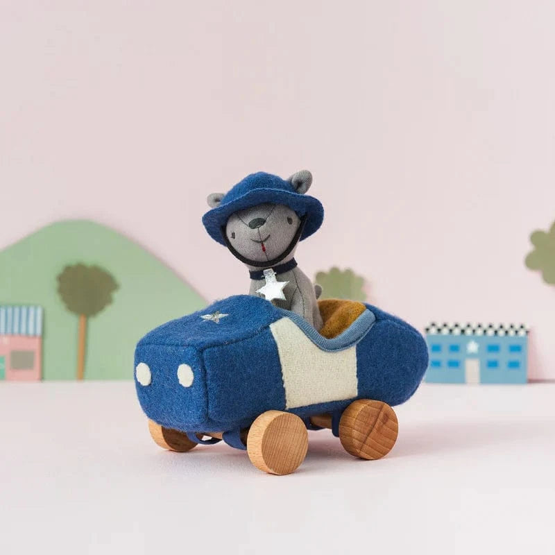 Olli Ella Toys Holdie Dog-Go -Officer Blue