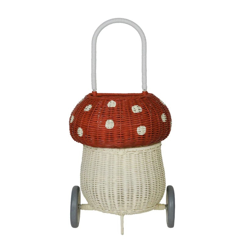 Olli Ella Toys Rattan Mushroom Luggy - Red