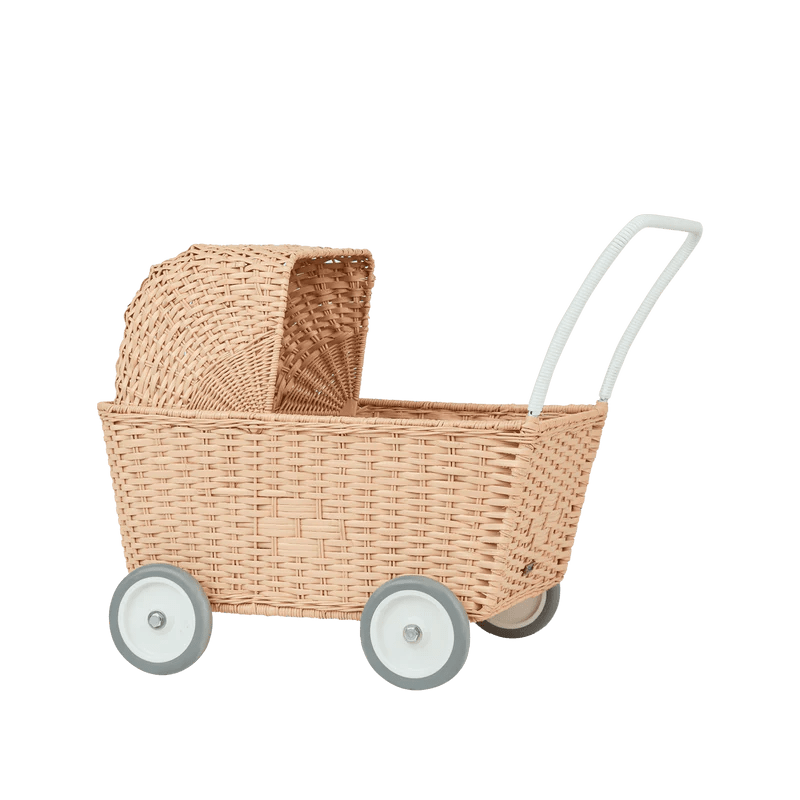 Olli Ella Toys Rattan Strolley - Seashell Pink