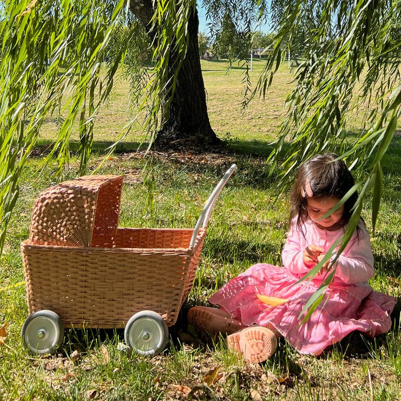 Olli Ella Toys Rattan Strolley - Seashell Pink