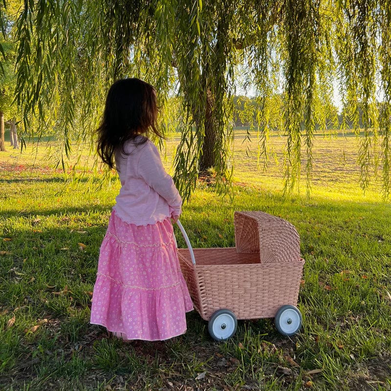 Olli Ella Toys Rattan Strolley - Seashell Pink