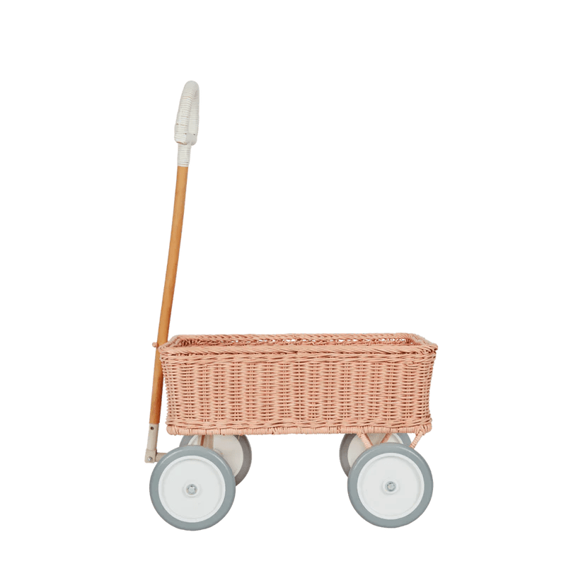 Olli Ella Toys Rattan Wonder Wagon - Rose