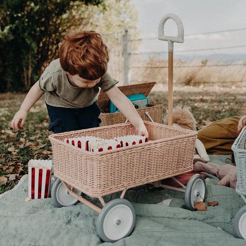 Olli Ella Toys Rattan Wonder Wagon - Rose