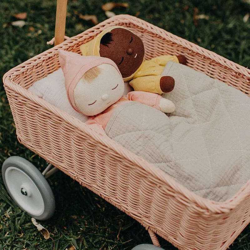 Olli Ella Toys Rattan Wonder Wagon - Rose