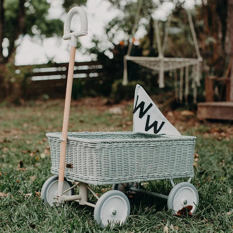 Olli Ella Toys Rattan Wonder Wagon - Vintage Blue