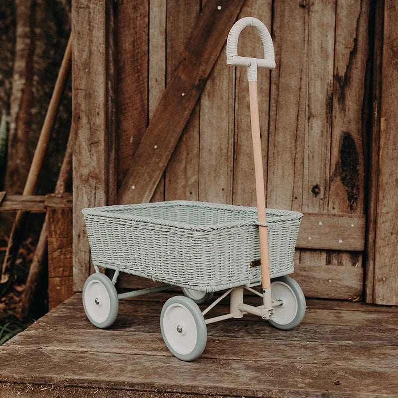 Olli Ella Toys Rattan Wonder Wagon - Vintage Blue