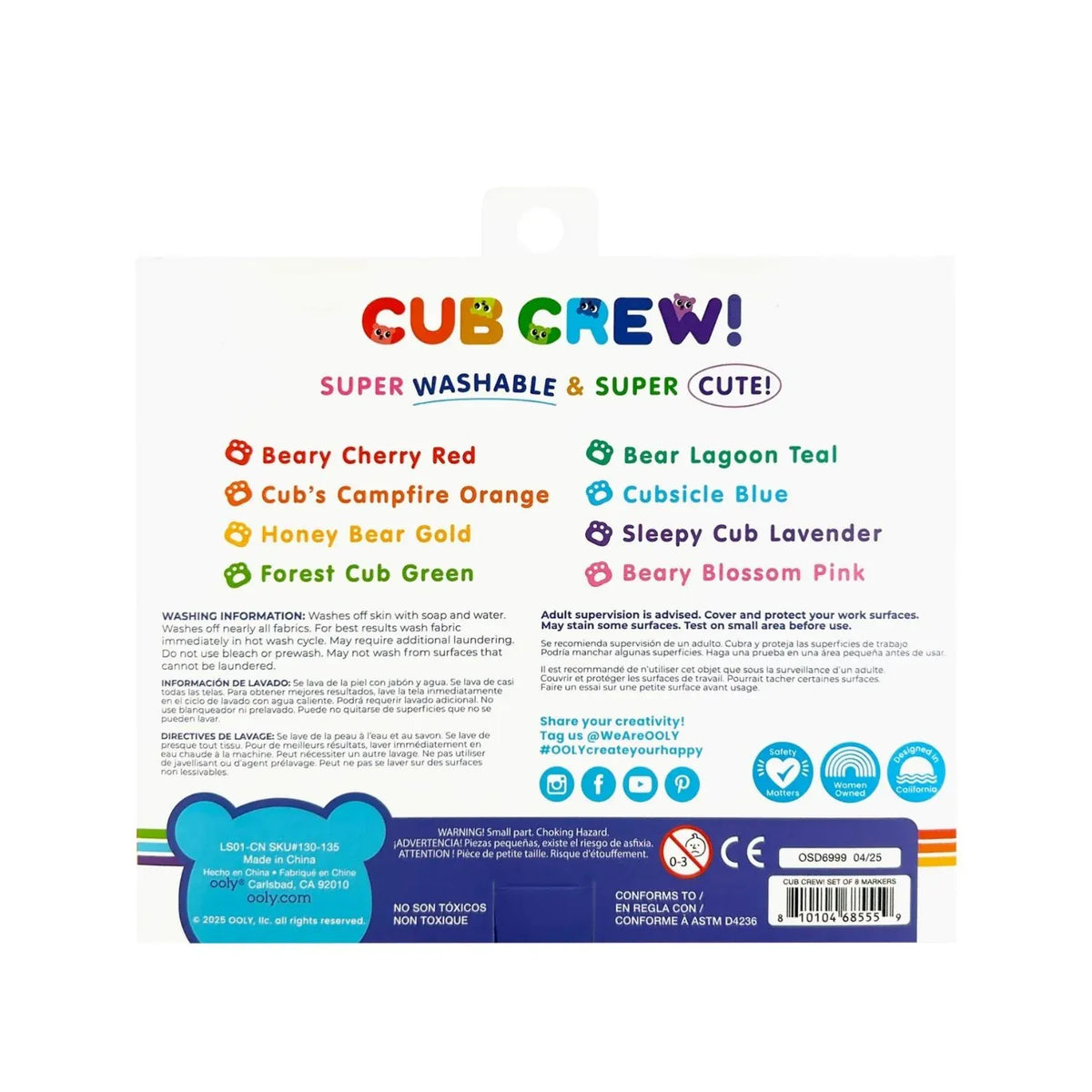 Ooly Toys Cub Crew: Washable Markers