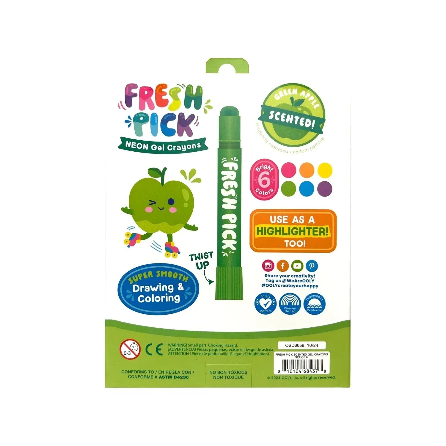 Ooly Toys Fresh Pick: Apple Scented Gel Crayons