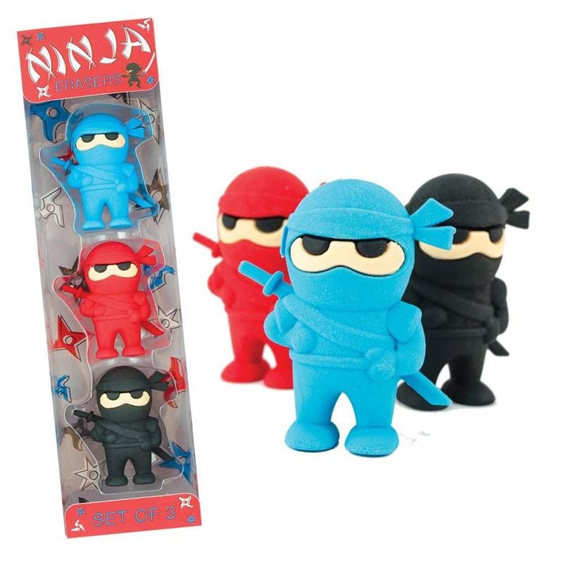 Ooly Toys Ninja Erasers - 3 Pack