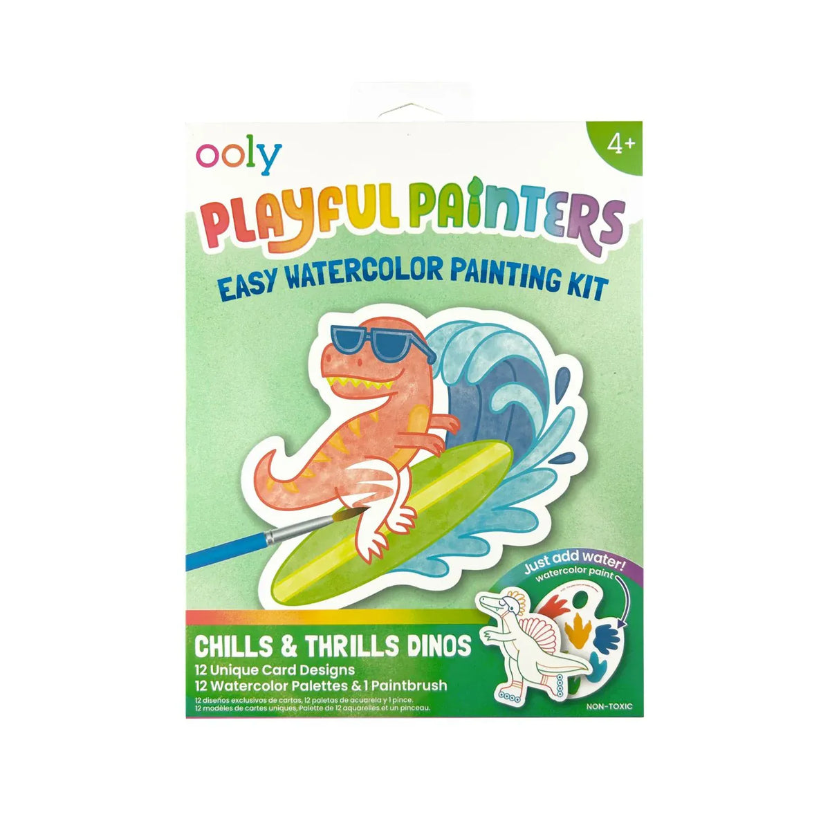Ooly Toys Playful Painters Easy Watercolour Painting Kit - Chills & Thrills Dinos