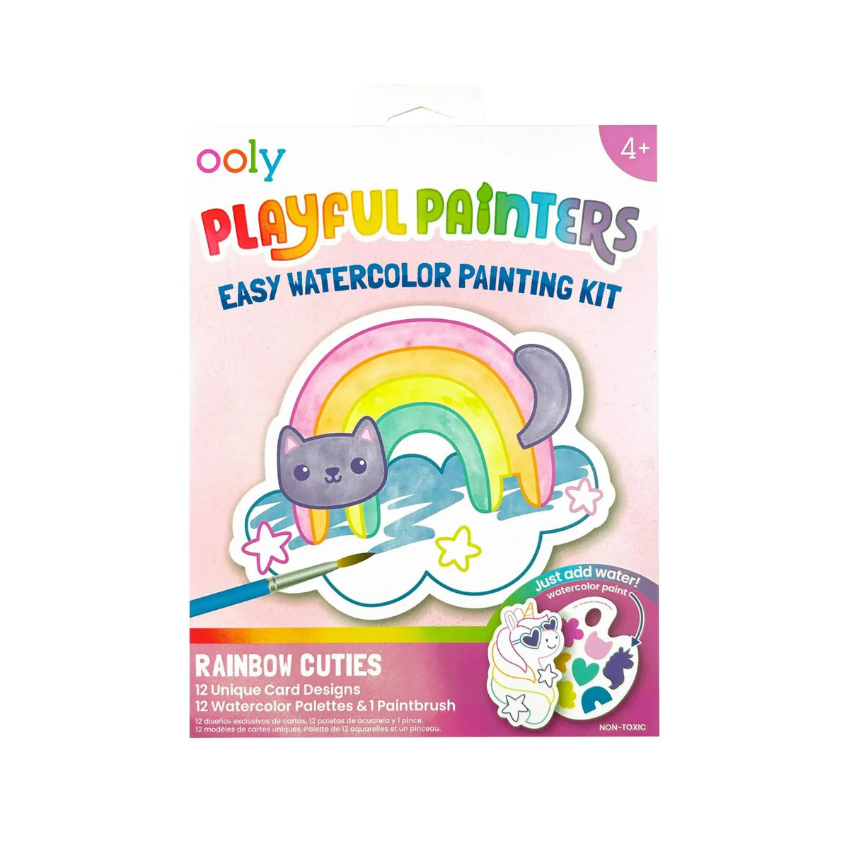 Ooly Toys Playful Painters Easy Watercolour Painting Kit - Rainbow Cuties