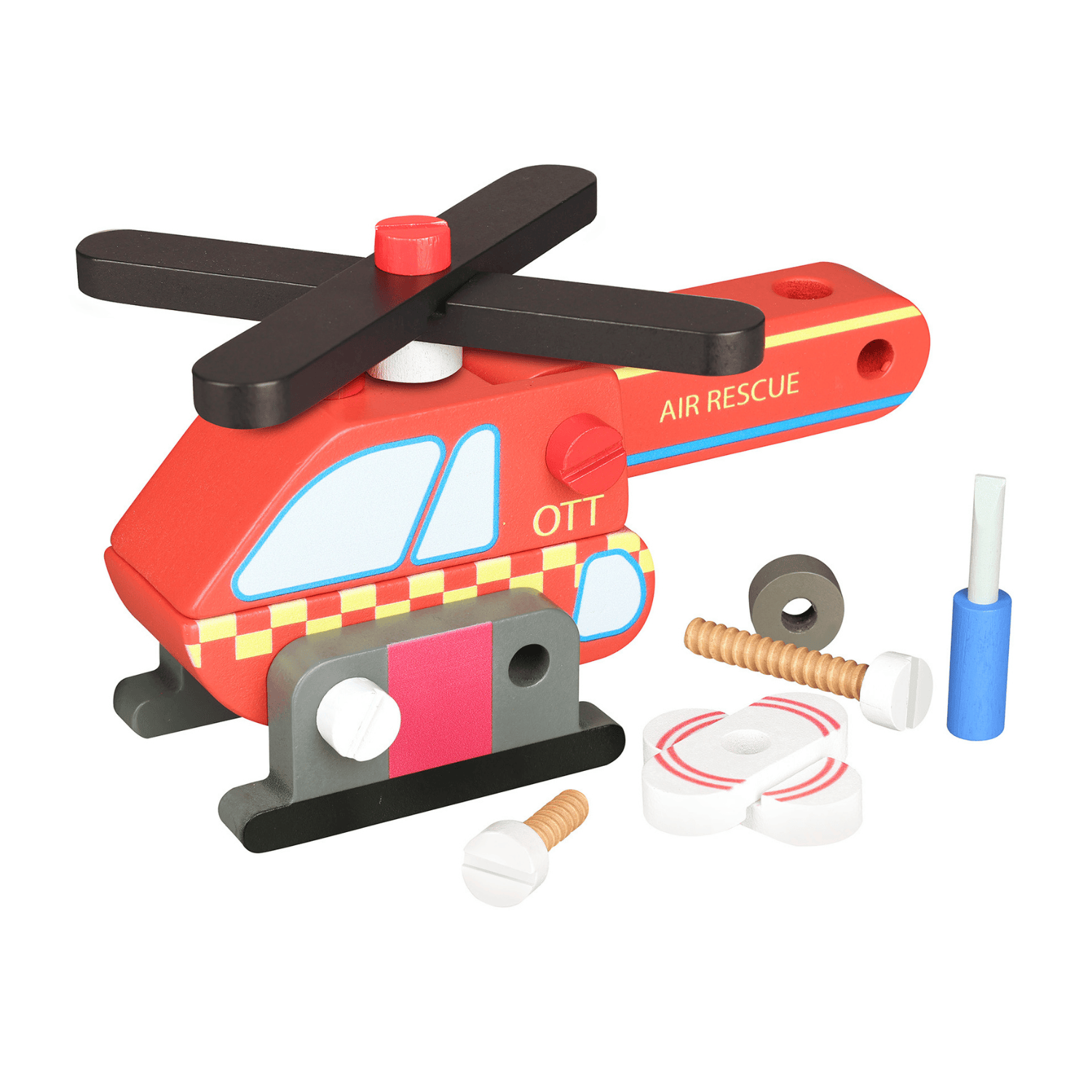 Orange Tree Toys Toys Emergency Services Buildable Helicopter