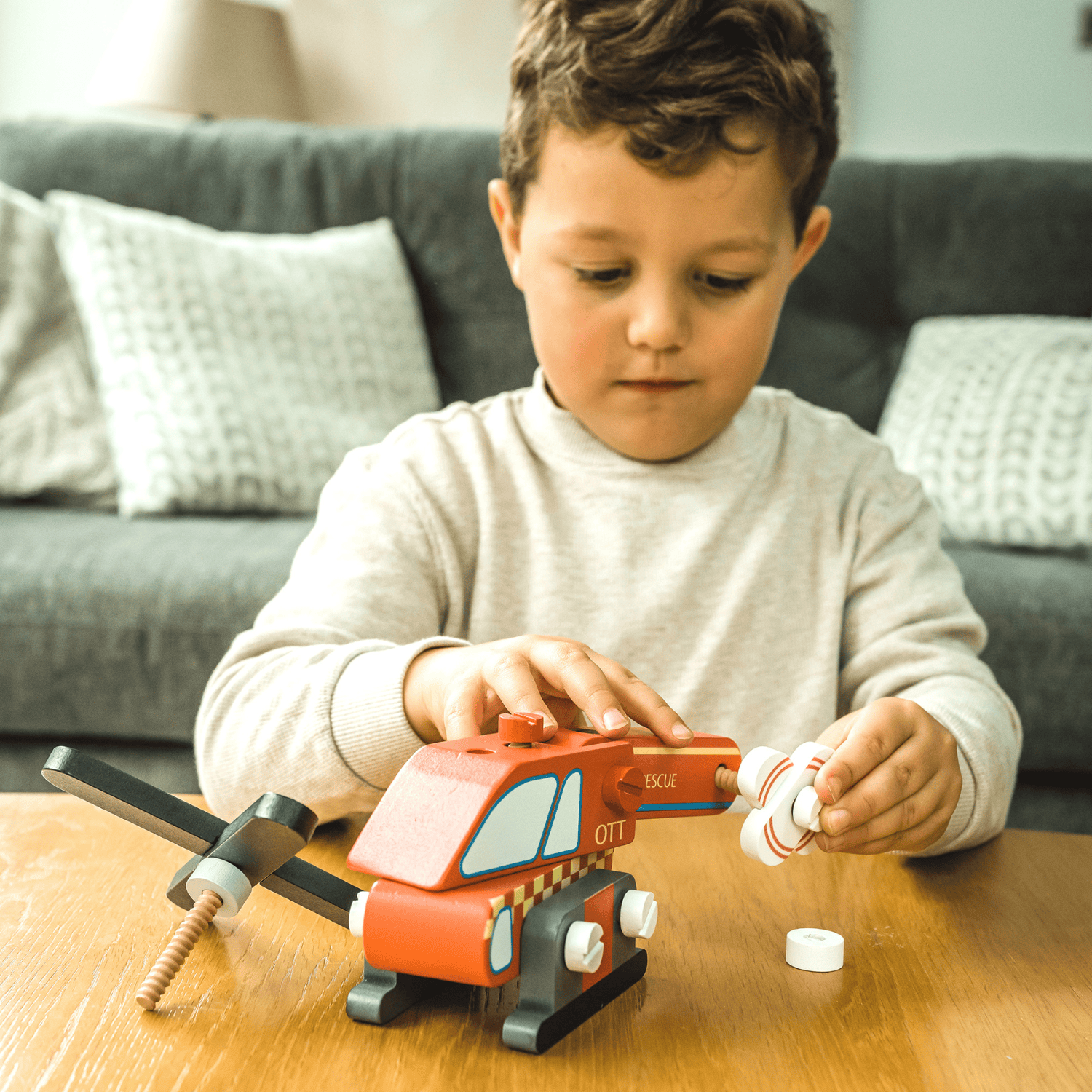 Orange Tree Toys Toys Emergency Services Buildable Helicopter