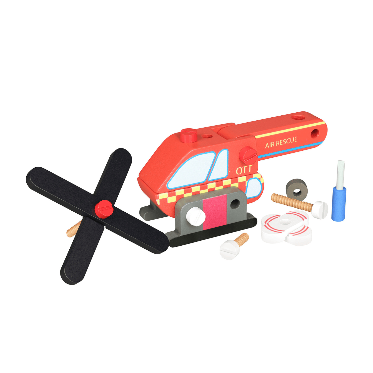 Orange Tree Toys Toys Emergency Services Buildable Helicopter