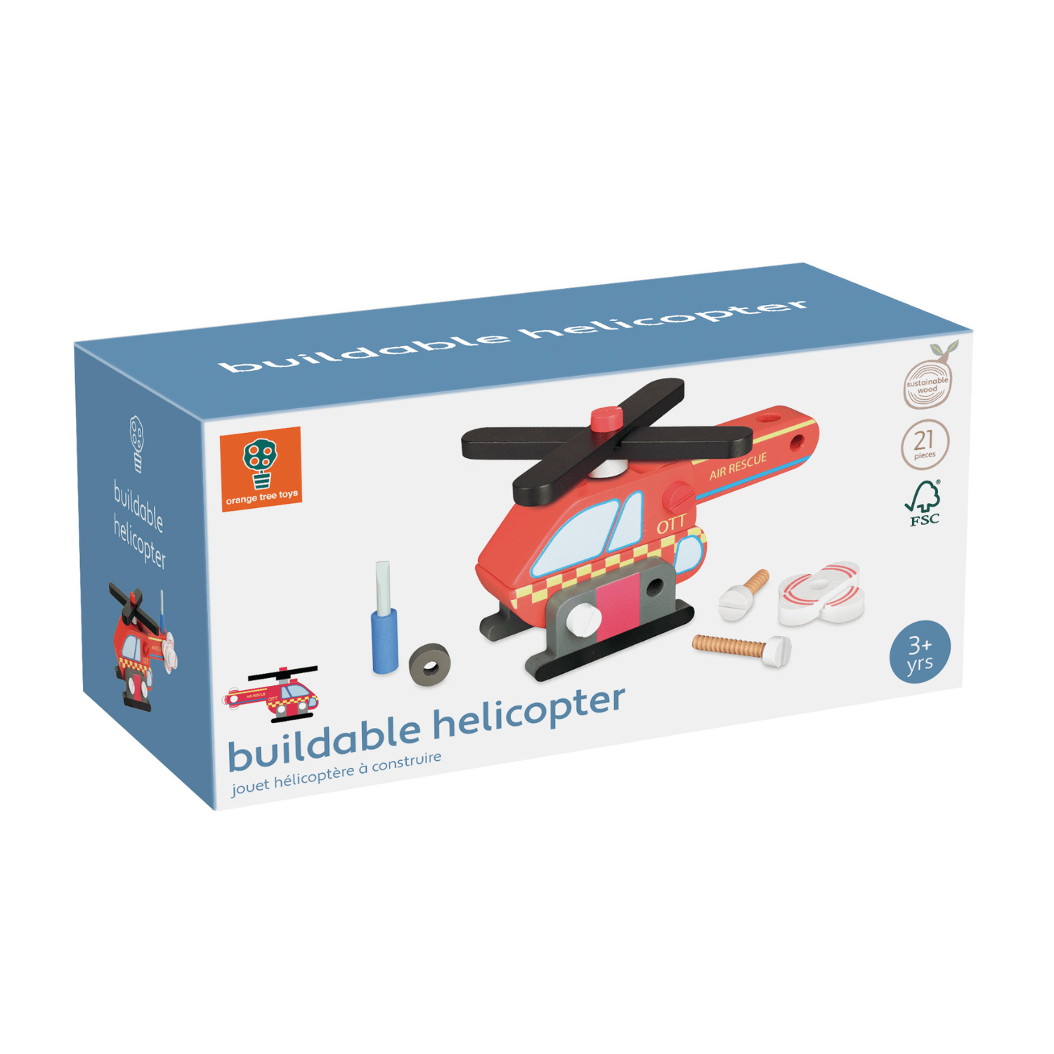 Orange Tree Toys Toys Emergency Services Buildable Helicopter