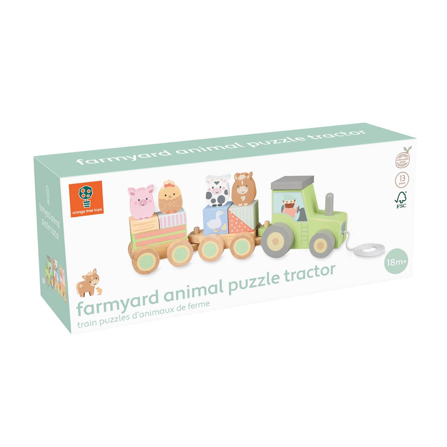 Orange Tree Toys Toys Farmyard Animal Puzzle Tractor