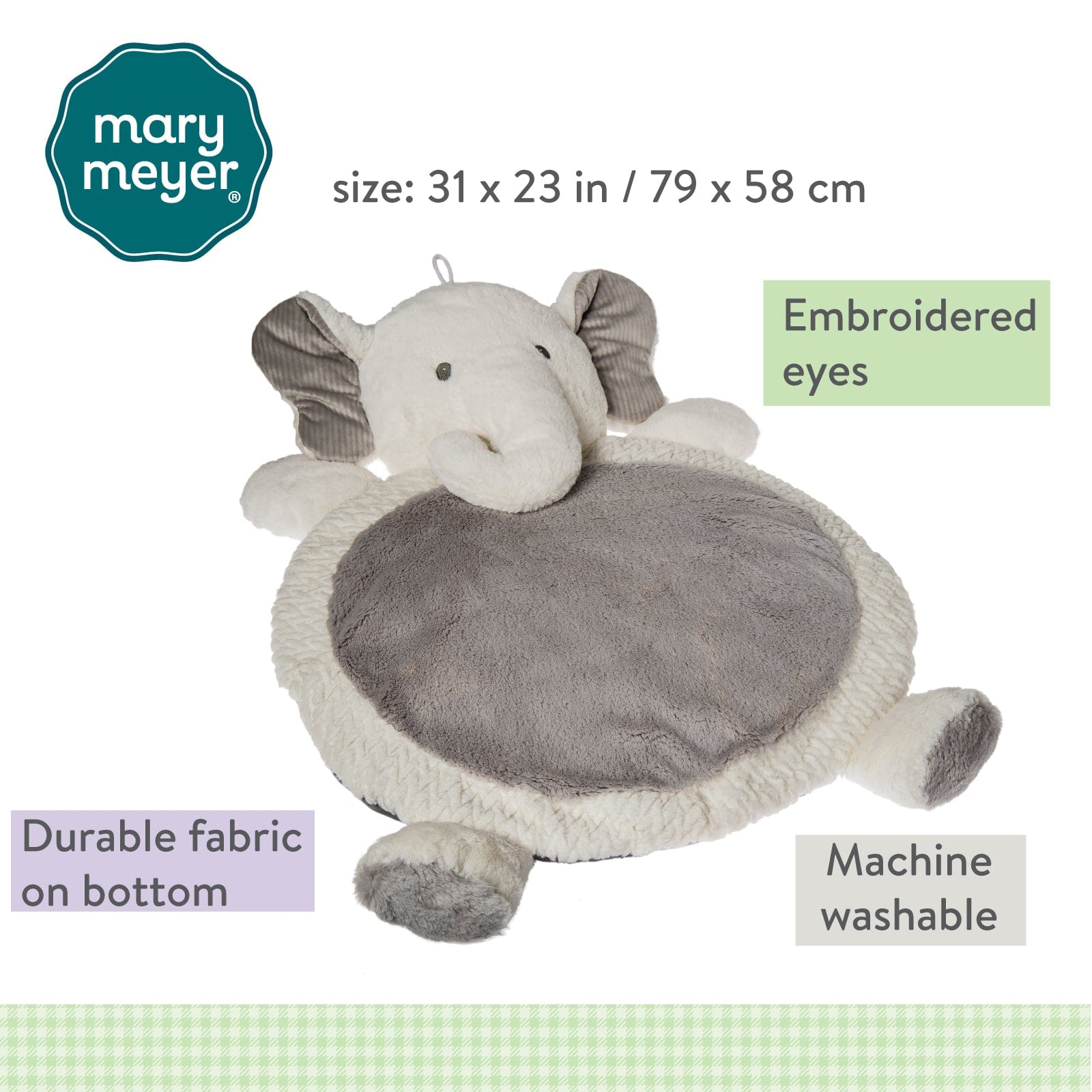 Parnell Baby Boutique Baby Accessory Afrique Elephant Plush Baby Mat