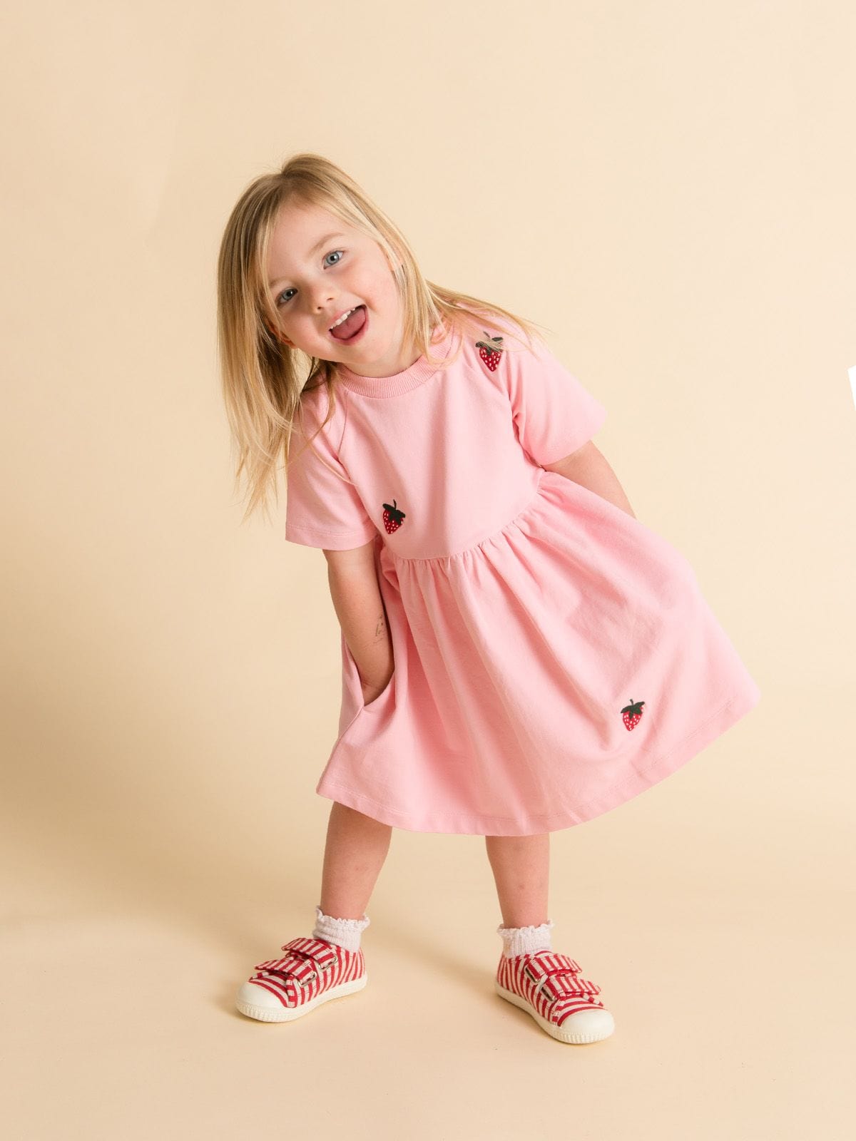 Phoenix And The Fox Girls Dress Pink & Strawberry Party Dress