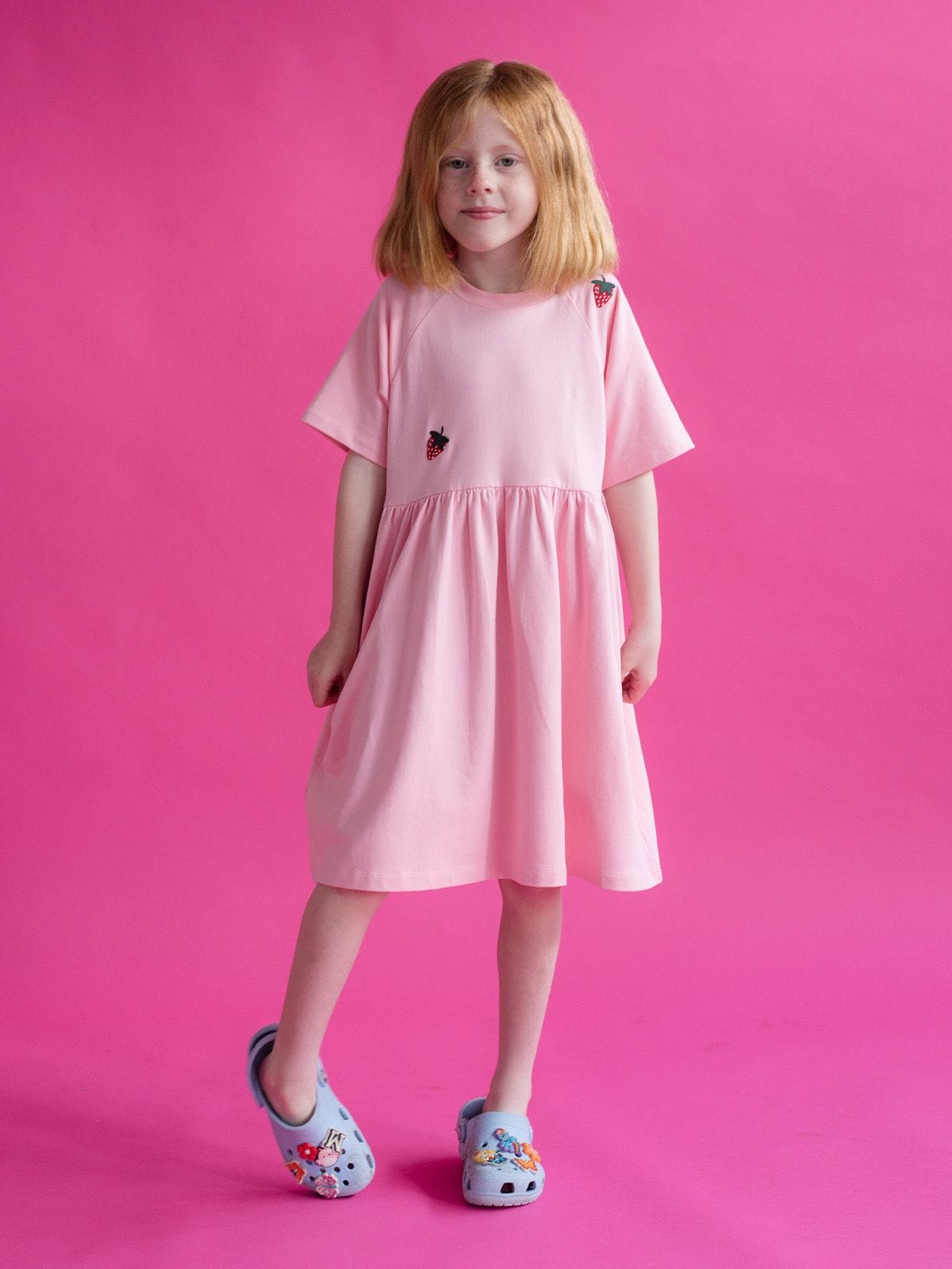 Phoenix And The Fox Girls Dress Pink & Strawberry Party Dress