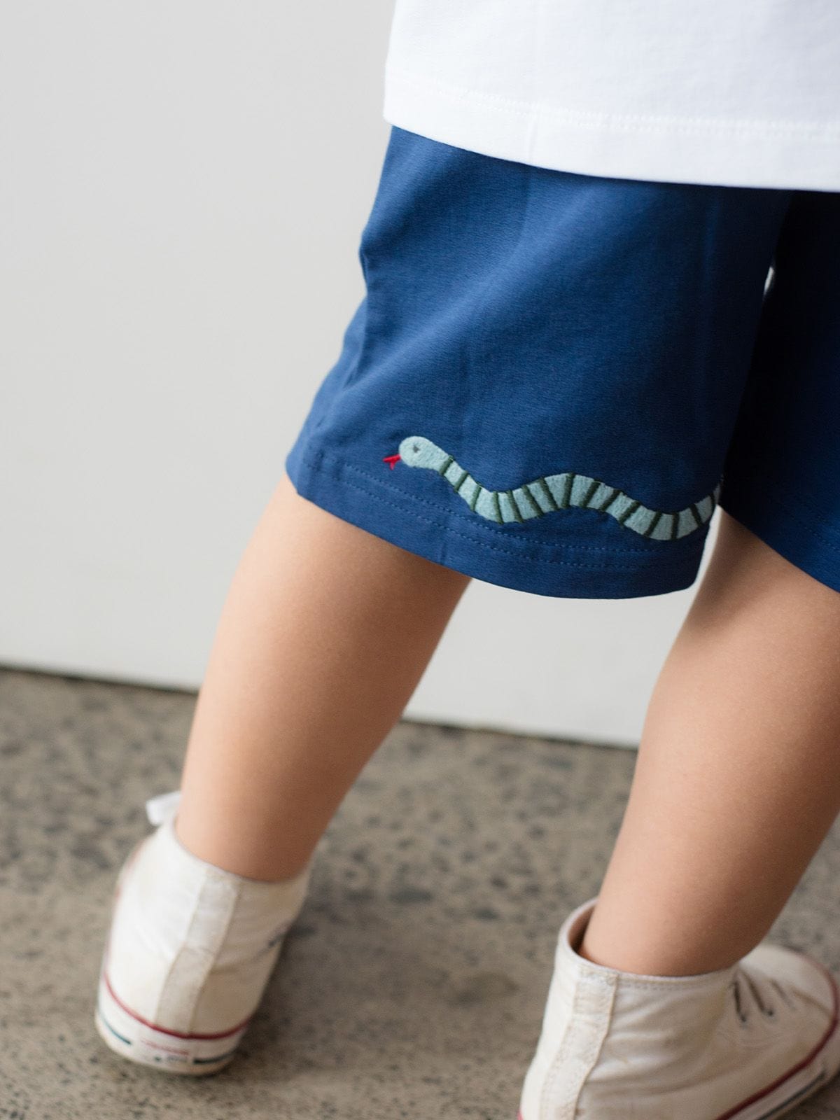 Phoenix And The Fox Unisex Pants Navy & Snake Track Shorts