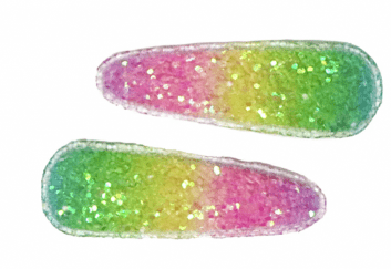 Pink Poppy Girls Accessory Bright Rainbow Rainbow Chunky Glitter Snap Clips