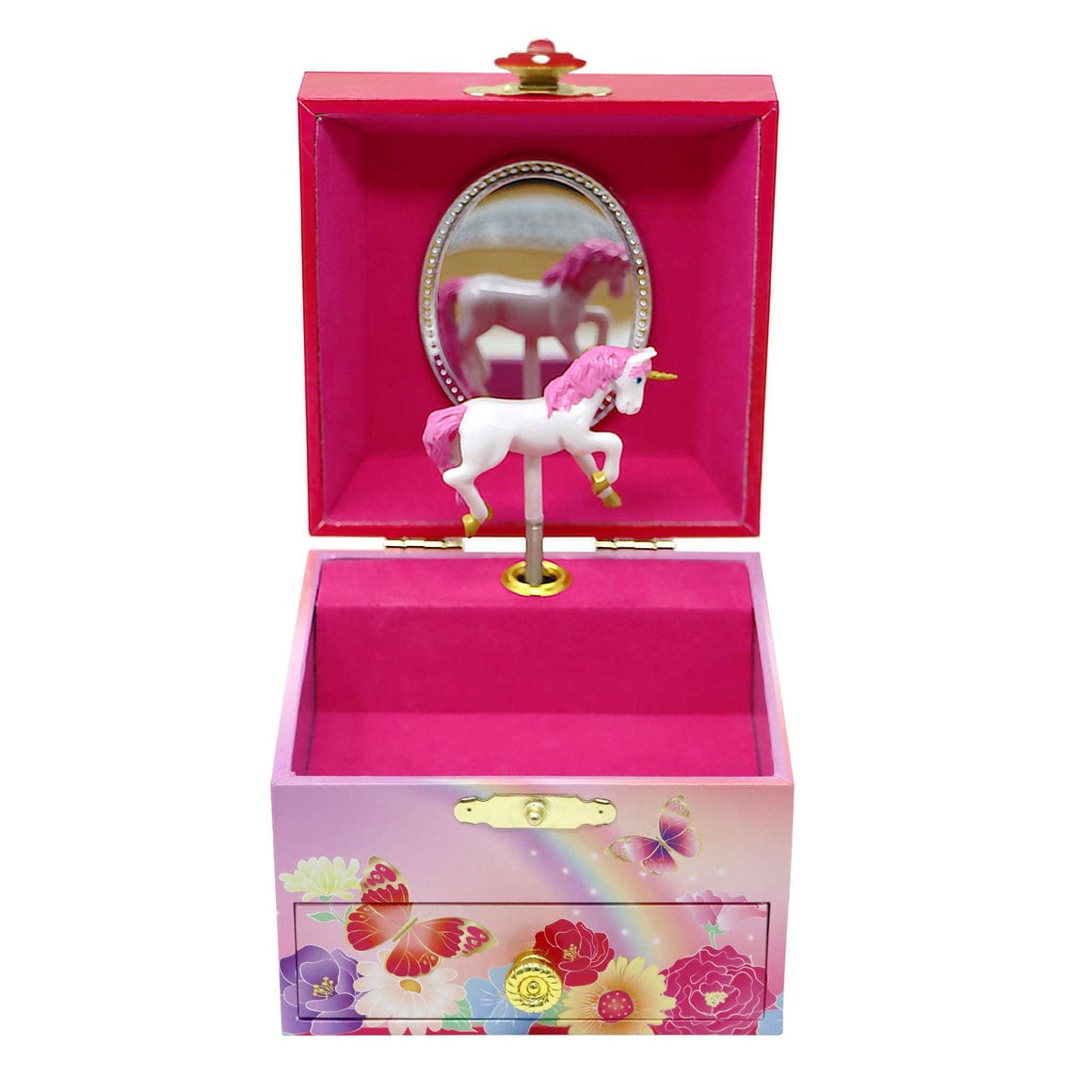 Pink Poppy Girls Accessory Unicorn Butterfly Small Musical Jewellery Box