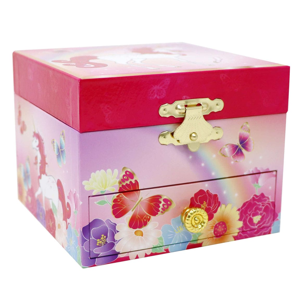 Pink Poppy Girls Accessory Unicorn Butterfly Small Musical Jewellery Box