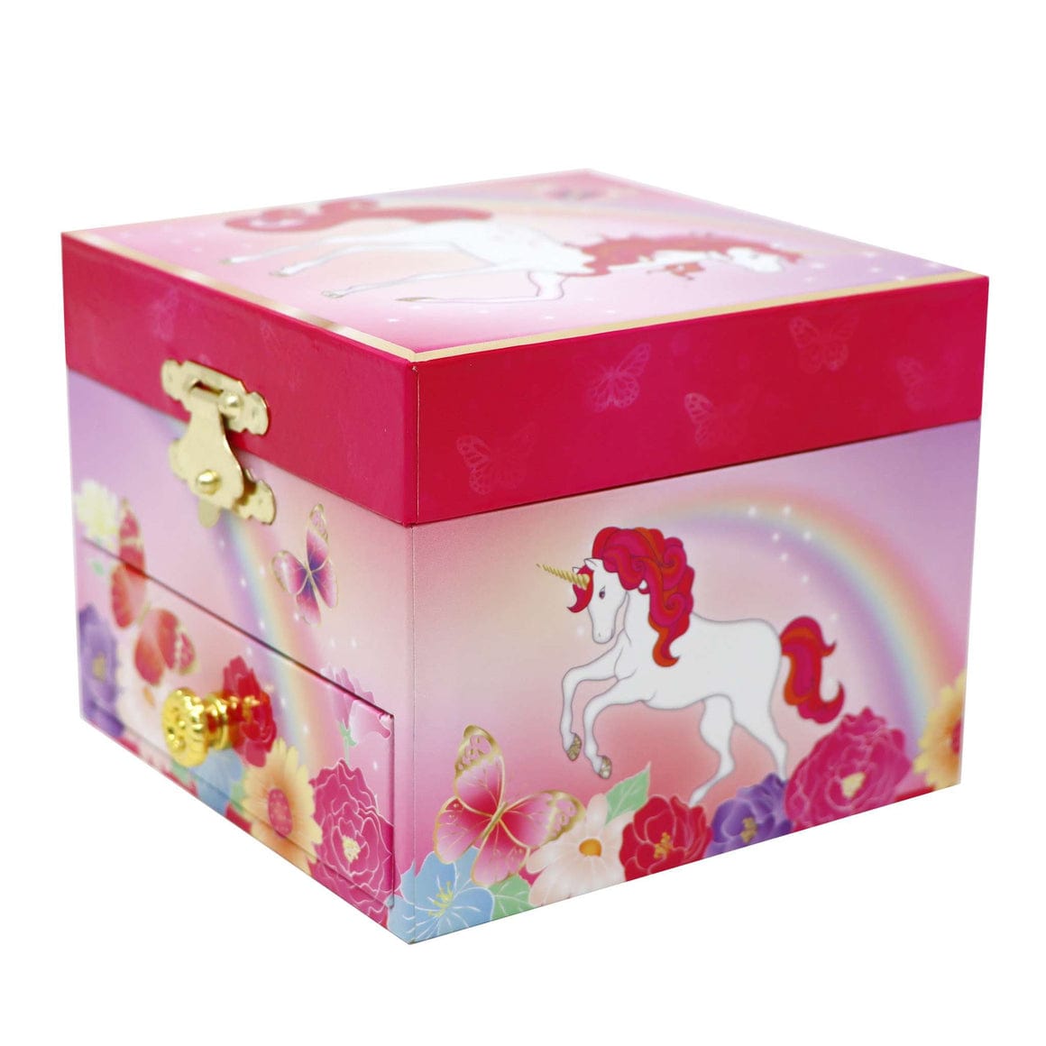 Pink Poppy Girls Accessory Unicorn Butterfly Small Musical Jewellery Box