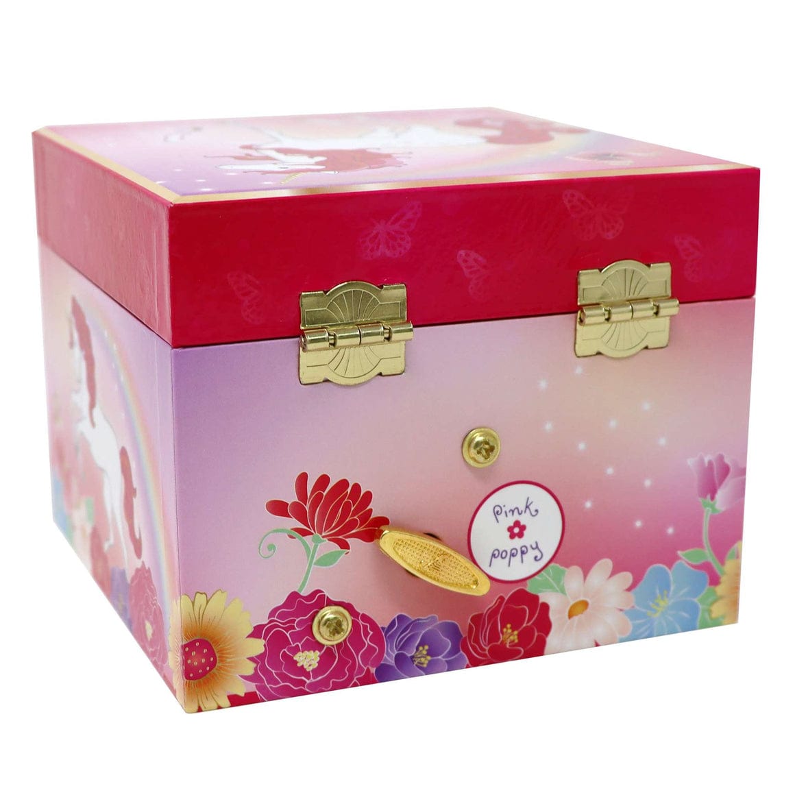 Pink Poppy Girls Accessory Unicorn Butterfly Small Musical Jewellery Box