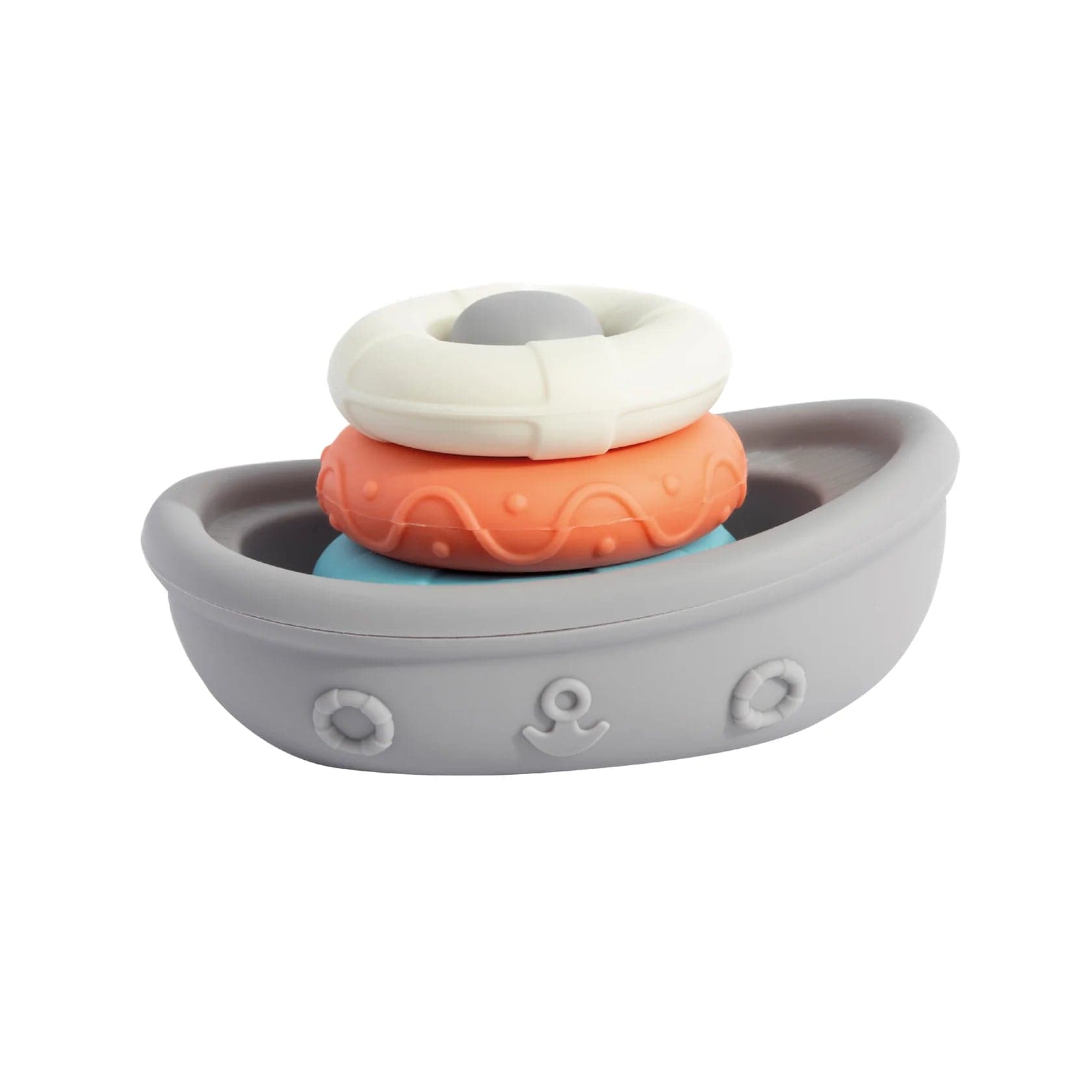 Playground Bath Toys Silicone Stacking Boat with Rings