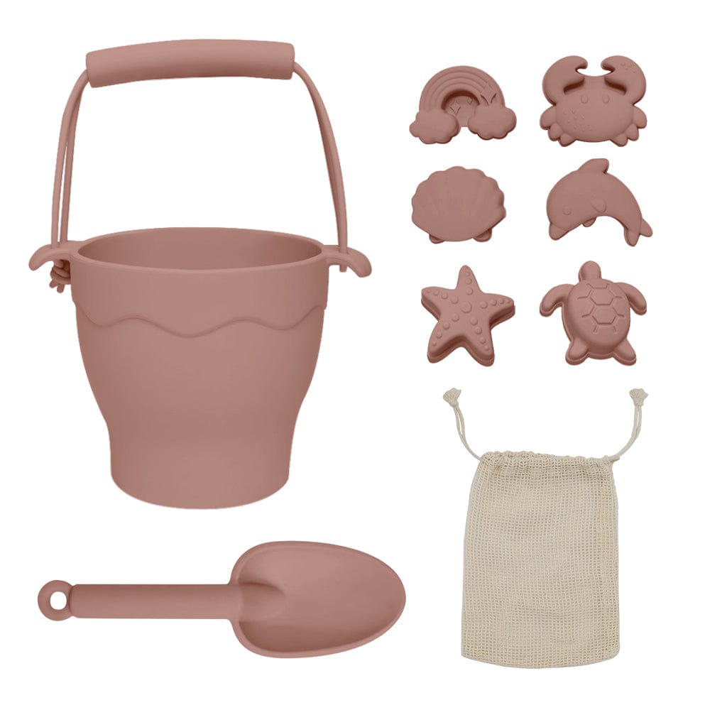 Playground Toys Rose Silicone 8pc Bucket & Spade Set