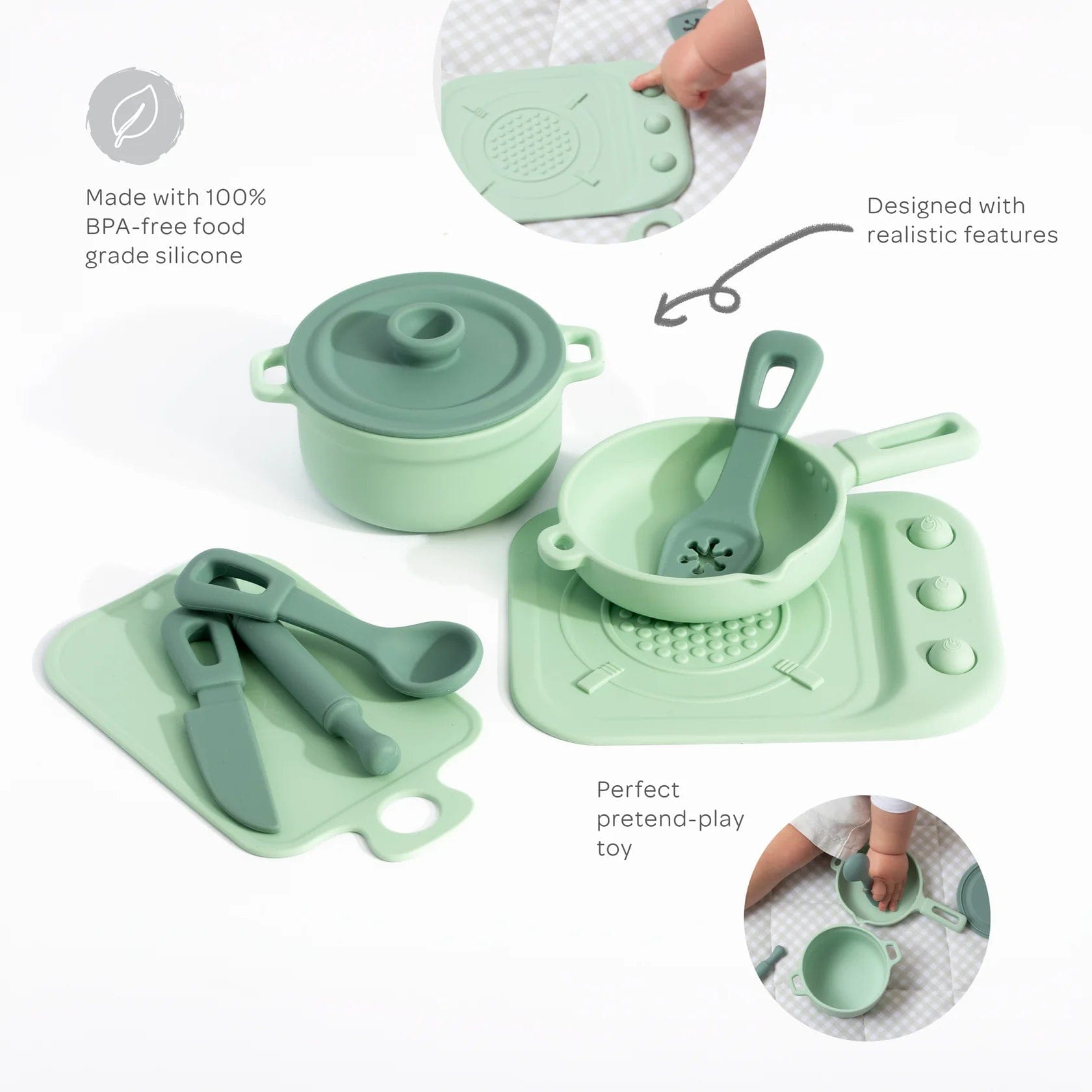 Playground Toys Silicone Kitchen Playset