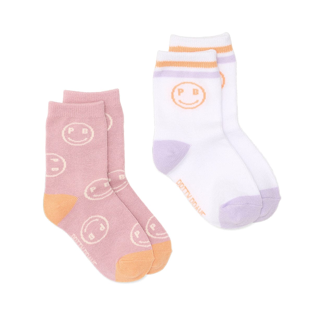 Pretty Brave Accessory Socks 2-Pack Smiley Socks - Blush/White