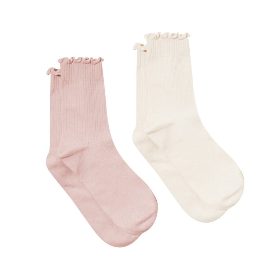 Pretty Brave Accessory Socks Blush/Stone / 1-2Y 2-Pack Ruffle Socks