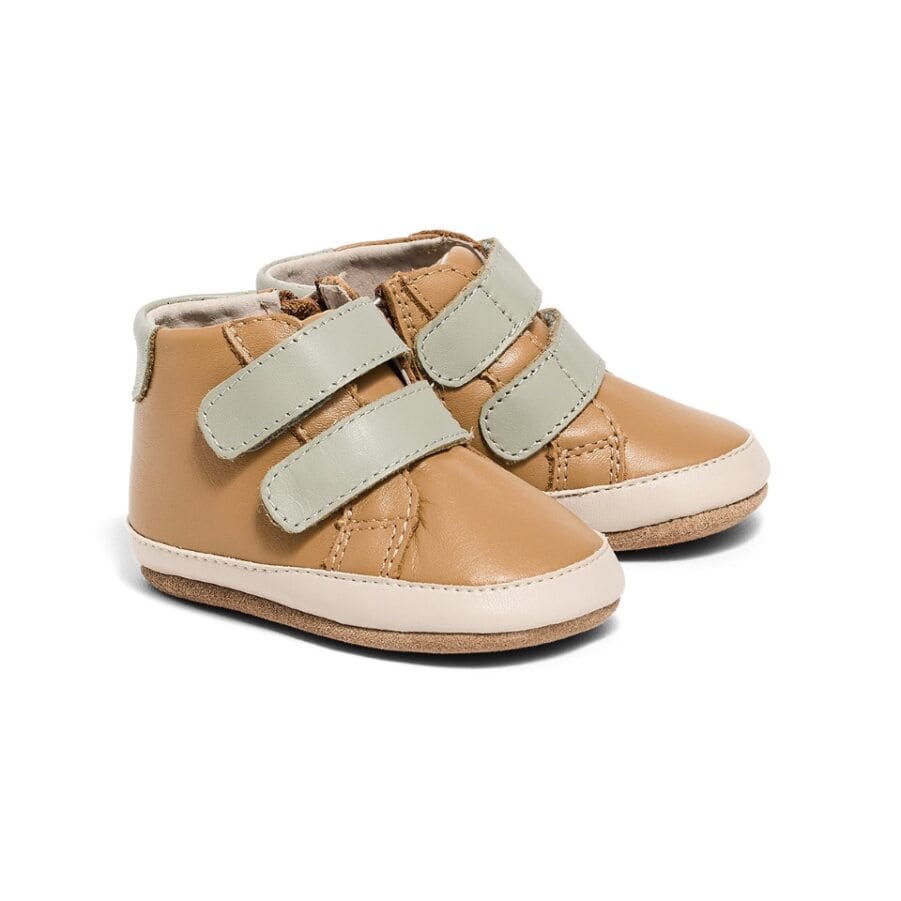 Pretty Brave Baby Shoes Baby Hi-Top in Tan/Sage