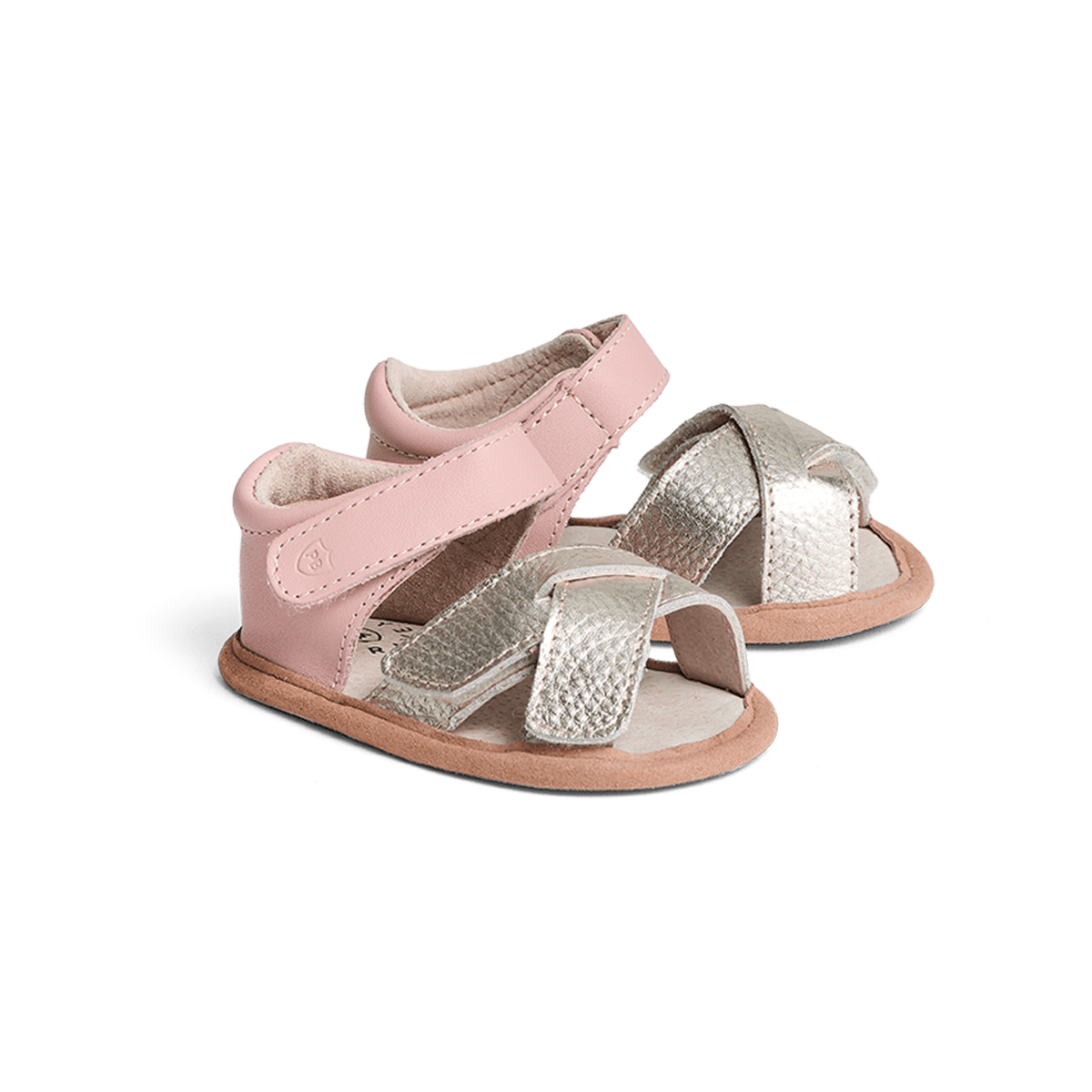 Pretty Brave Baby Shoes Criss-Cross Sandal in Blush/Gold