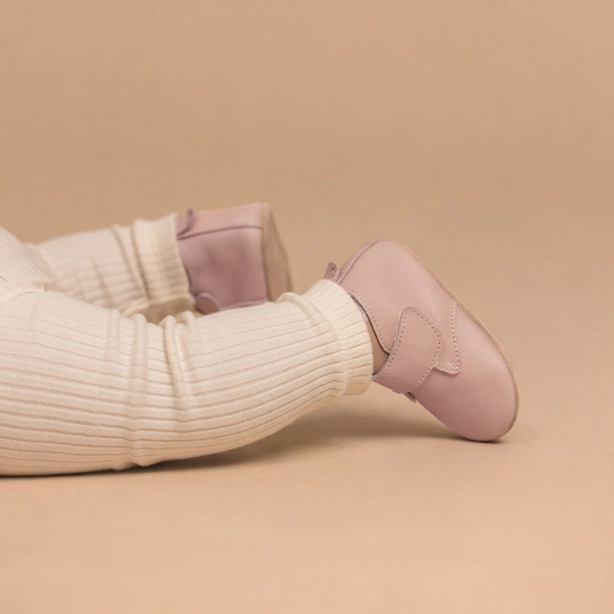 Baby shoes by Pretty Brave in dusky pink, Desert style boot with soft fabric and flexible sole for comfortable little feet.