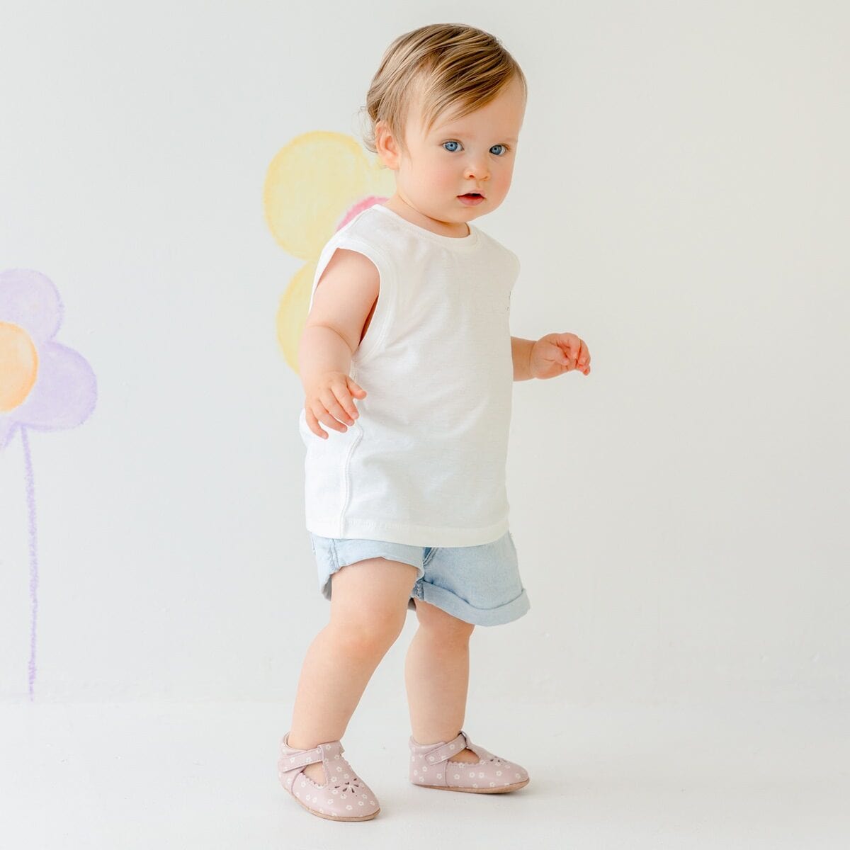 Pretty Brave Baby Shoes Morgan T-Bar in Mini Daisy