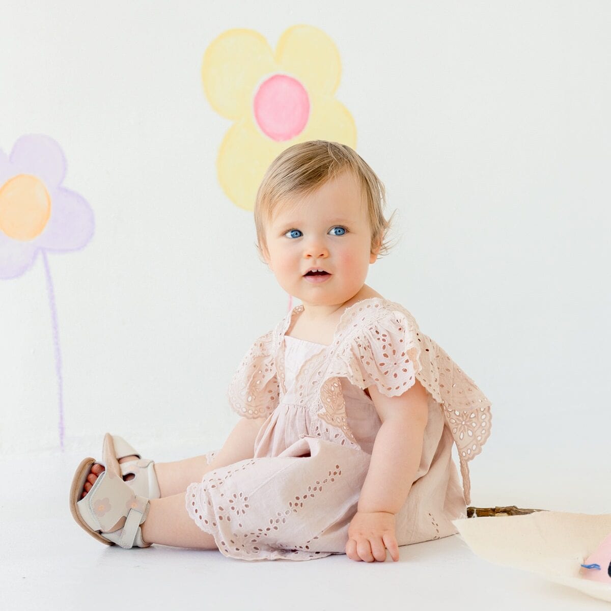 Pretty Brave Baby Shoes Phoenix Sandal in Happy Daisy