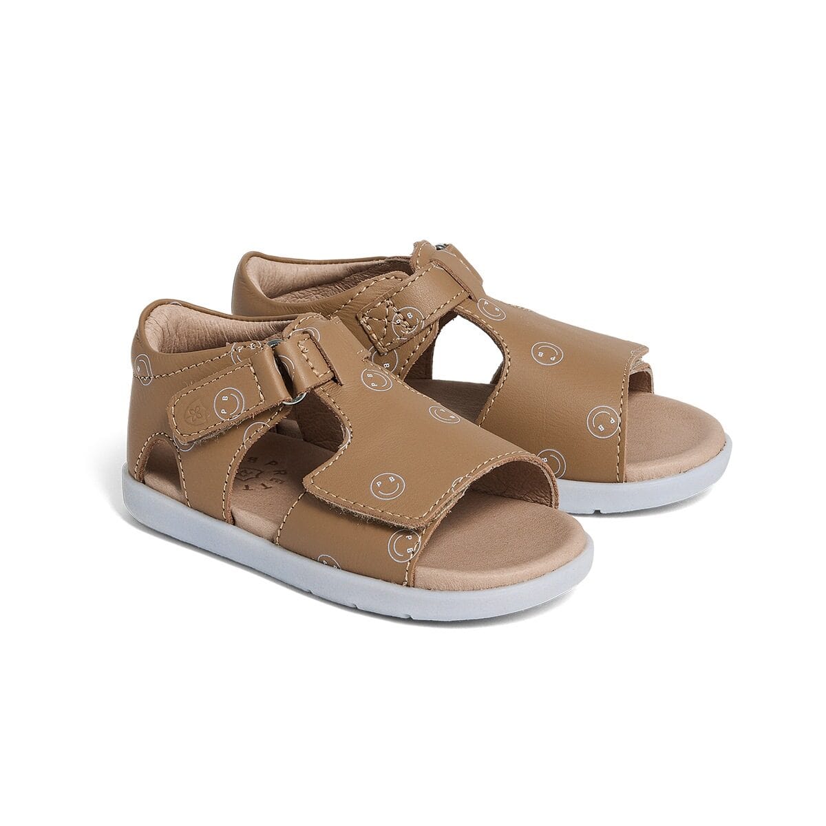 Pretty Brave Boys Shoes Bailey Sandal in Tan Smiley