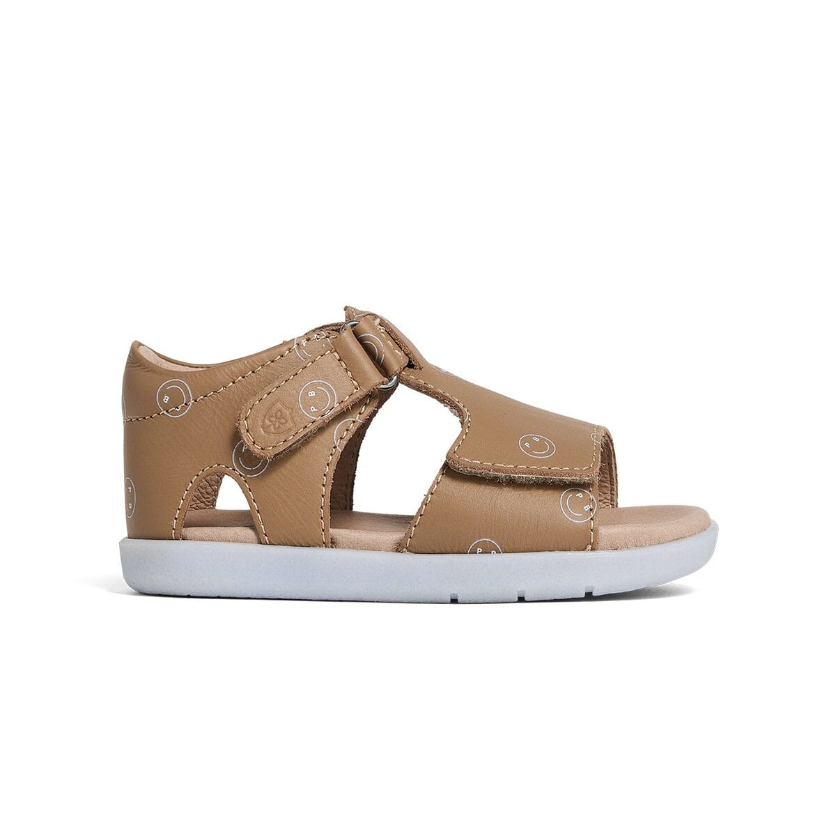 Pretty Brave Boys Shoes Bailey Sandal in Tan Smiley