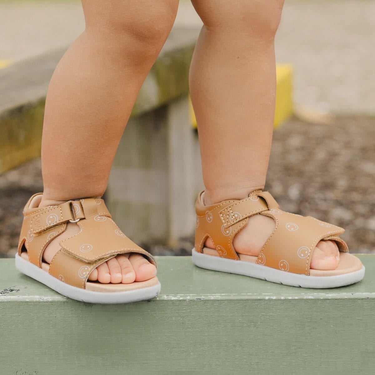 Pretty Brave Boys Shoes Bailey Sandal in Tan Smiley