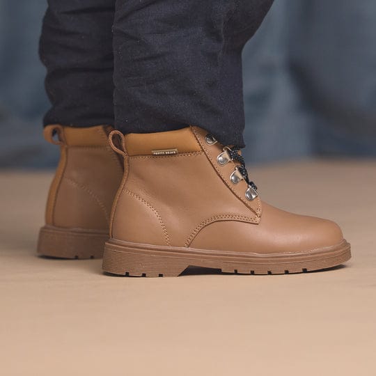 Boy's Dylan Tan Boot from Pretty Brave, featuring durable tan leather and comfortable design for everyday wear.