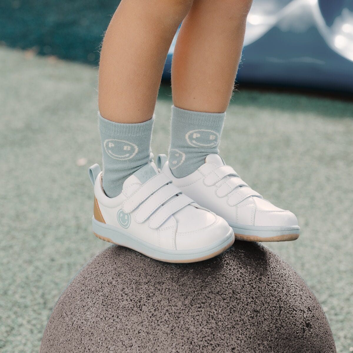 Pretty Brave Boys Shoes Happy Trainer in White/Blue