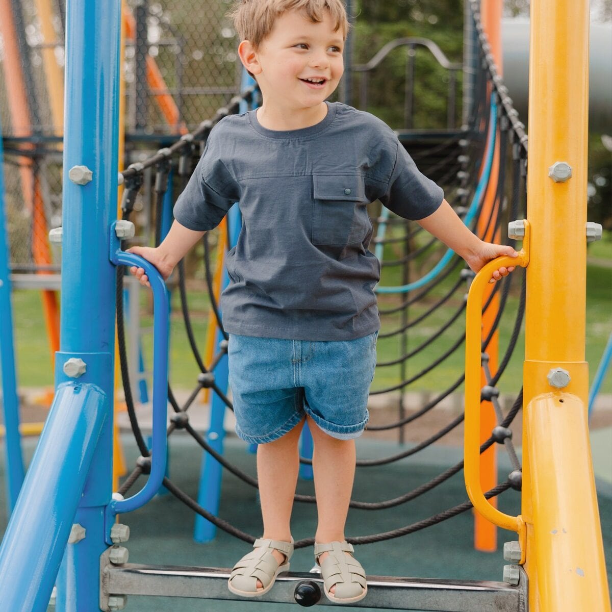 Pretty Brave Boys Shoes Rocco Sandal in Sage